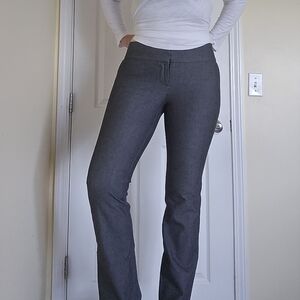 LOFT Charcoal Grey Straight Boot Cut  Ankle Medium Rise Stretch Dress Pants